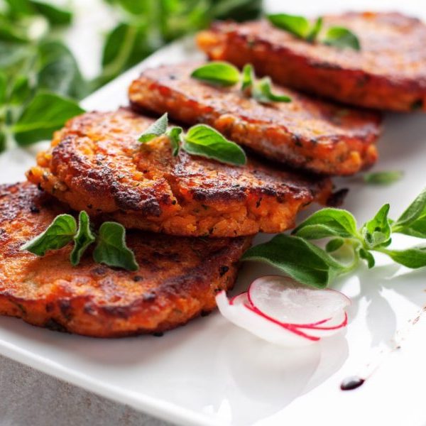 Garlic Sweet Potato Cakes