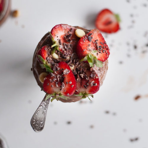 Chocolate Coconut Smoothie with Strawberries